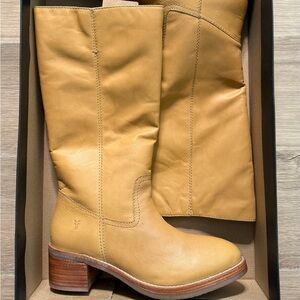 Frye Yellow Leather Heeled Boots
